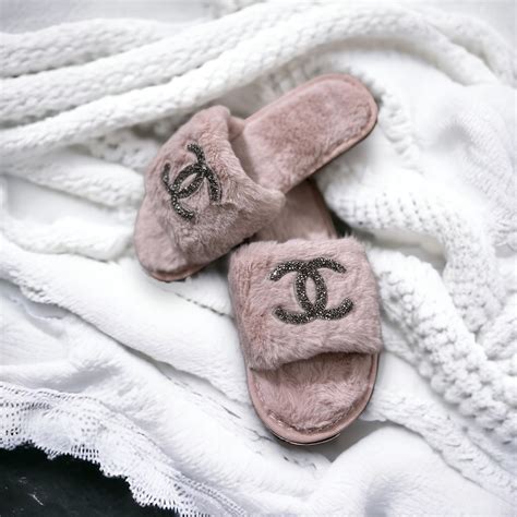 pink fur chanel slides|sandals in chanel.